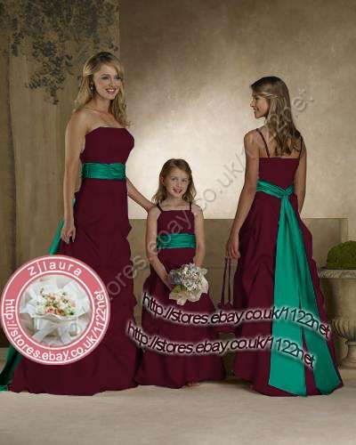 Long sash Bridesmaid dress flower girl dress evening dress ball gown 