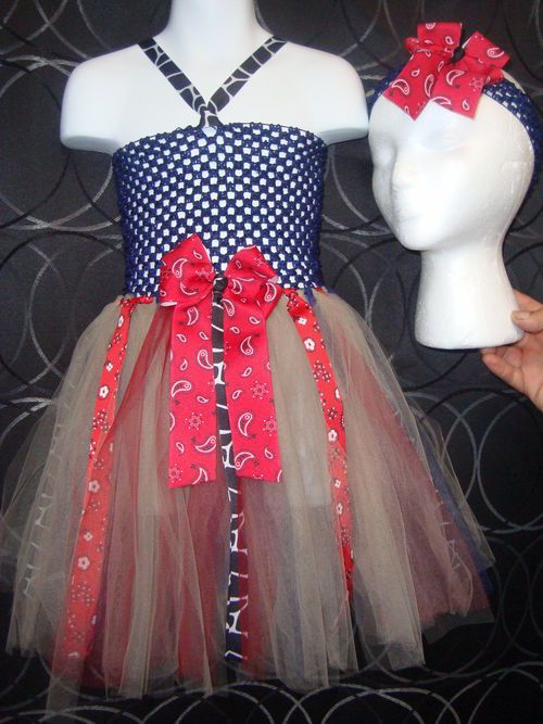 Custom Tutu Halter Dress w Headband COWGIRL WESTERN  