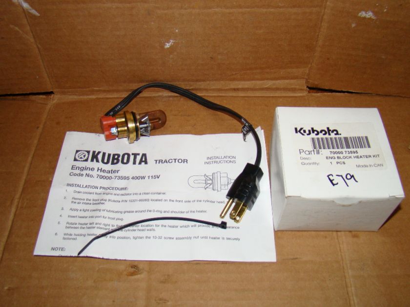 Cub Cadet Diesel Super Engine Heater D600 D640 Kubota 782D 882 1512 