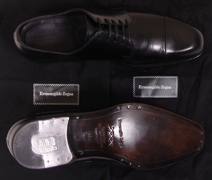   COUTURE SHOES $950 BLACK ORNAMENTED CAP TOE HANDMADE DERBY 7 40e NEW