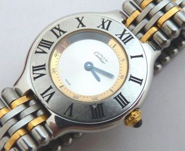 Authentic Ladies CARTIER Must de 21 SS/18K GP Great Condition. Box 