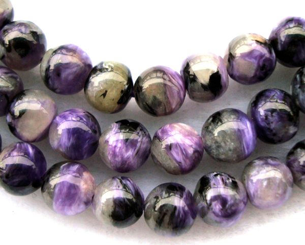 Natural Charoite Round Beads 6mm 15.8  