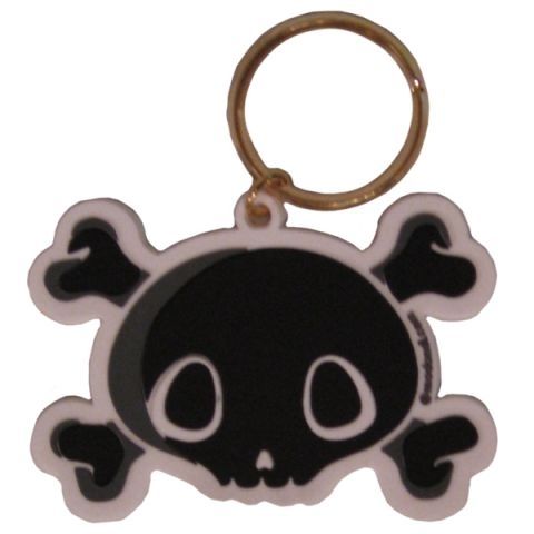 Skull and Crossbones Emoticon Keychain  