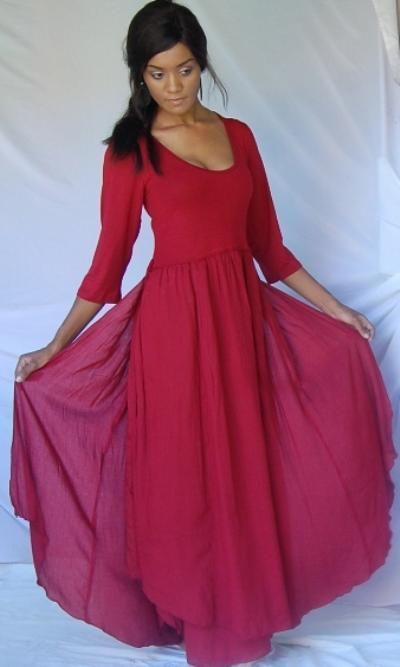 W536S RED/DRESS MAXI LAYERED STRETCHED PLUS 2X 3X 4X  