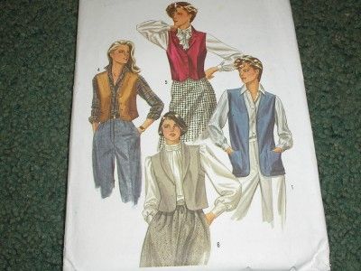 new VINTAGE sew pattern #6621 size 18 20 vest transfer  