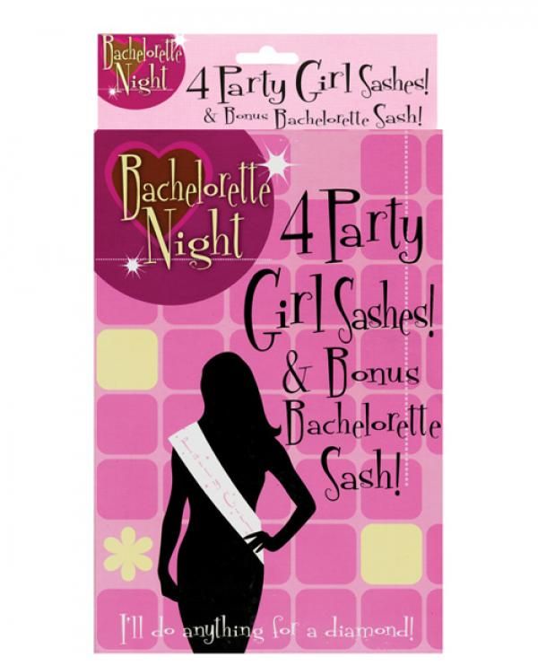 Bachelorette night party girl sashes   box of 4  