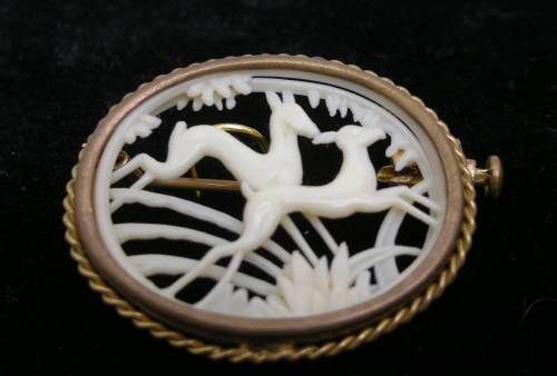 Victorian Faux Ivory French Depose Celluloid Pin Brooch  