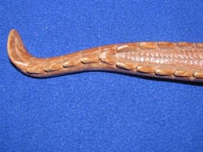   Wooden Alligator / Crocodile Shell Eyes Nice Detail Aged Wood  