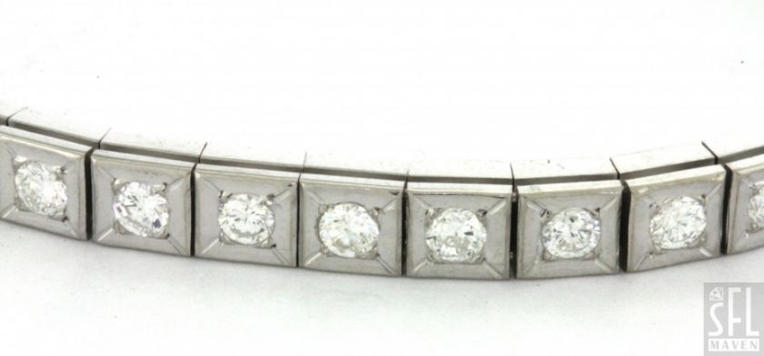 VINTAGE 1950s 14K WHITE GOLD 3.0CT VS DIAMOND LINE LINK BRACELET 