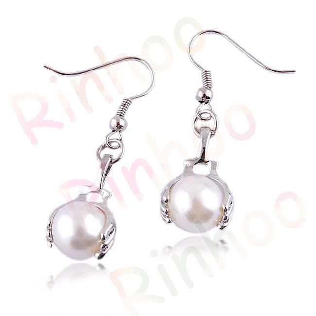 Free imitate pearl alloy earrings 12pairs+dispaly  