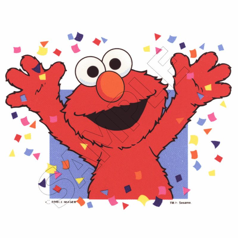 Elmo Confetti Edible Cake Topper Decoration Image  