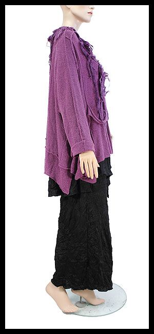 Zuza Bart wool boucle cardigan dressed with Difera pants Kimba and 