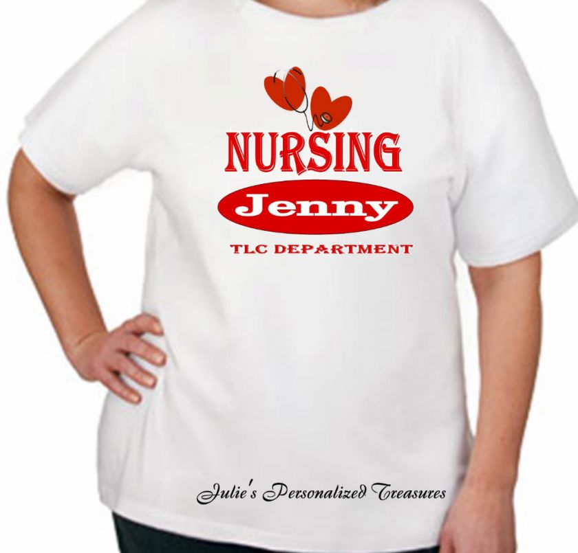 Nursing TLC Dept. Personalized Nurse T Shirt Small 6XL  