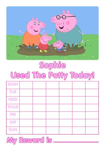 Personalised Peppa Pig Potty Training Reward Chart  