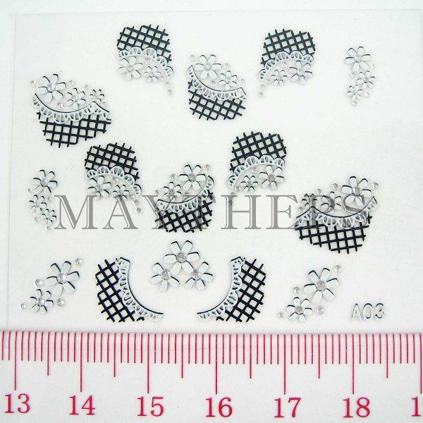 DIY 3d Nail Art Stickers Decals Designer Pattern A03  