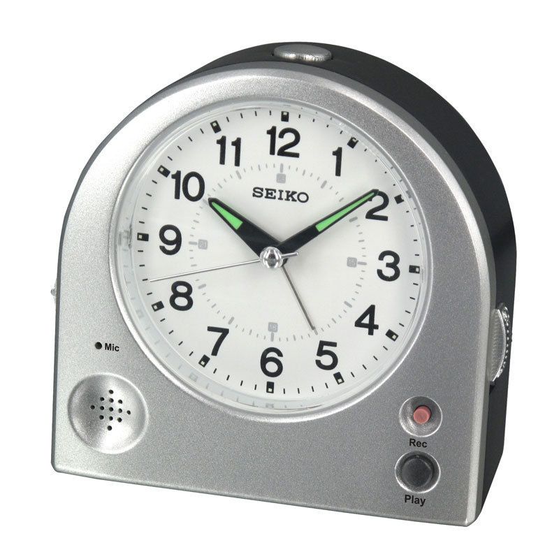 NEW SEIKO ALARM CLOCK QHE081SLH RECORD YOUR OWN ALARM SOUND LA CROSSE 