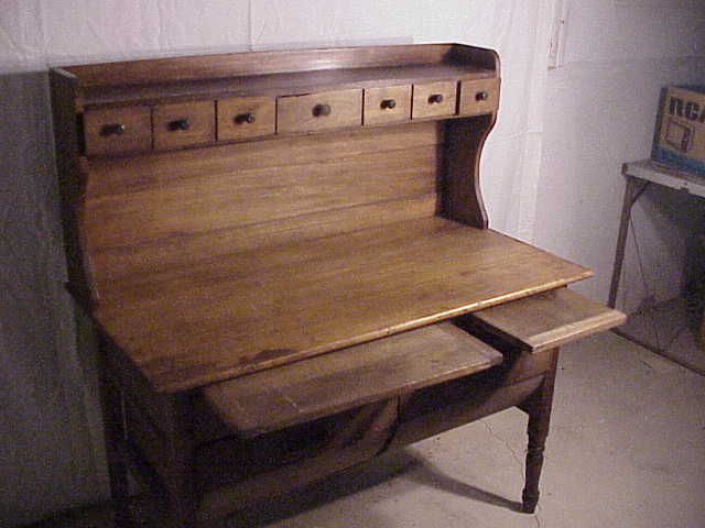 ANTIQUE BAKING CABINET~FLOUR BINS~PREDATES HOOSIER wood  