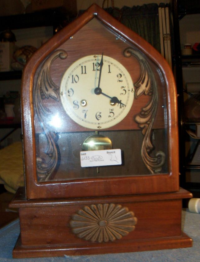 ANTIQUE GERMAN F. HERMLE MAGNOLIA MARKET MANTLE CLOCK  