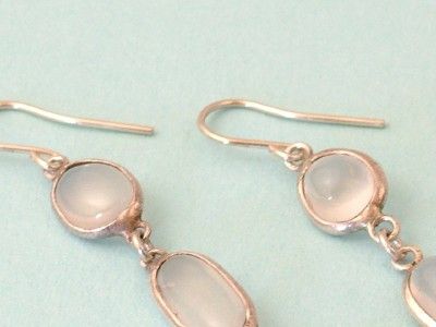 ANTIQUE EDWARDIAN/ ARTS & CRAFTS, SILVER & MOONSTONE EARRINGS  