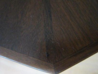   WALNUT MID CENTURY MODERN OCTAGON PEDESTAL TABLE GOTHIC DANISH  