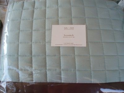 Restoration Hardware BOXSTITCH Full/Queen Quilt ~ AQUA~  