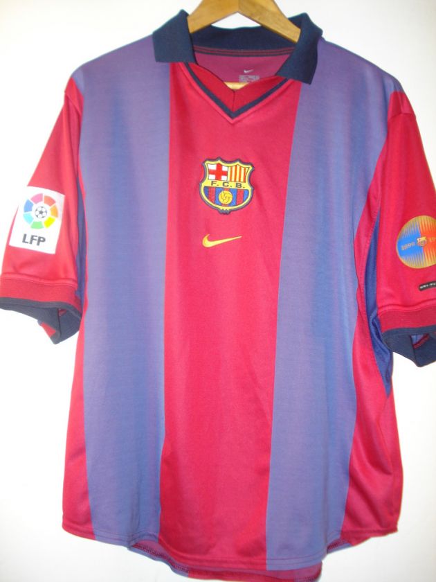   FCB Barcelona Spain LFP NIKE Soccer Centenary Jersey Football Shirt L