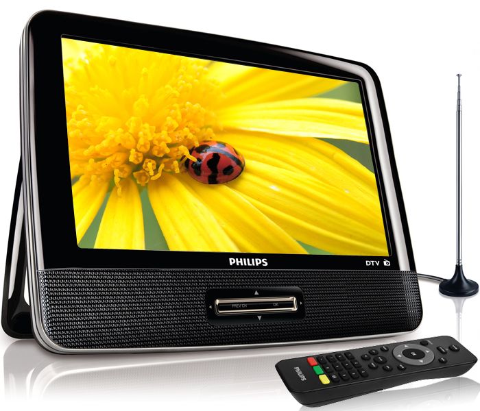 PHILIPS PT902 9” LCD PORTABLE DIGITAL HDTV FM RADIO TV PT902/37 CAR 