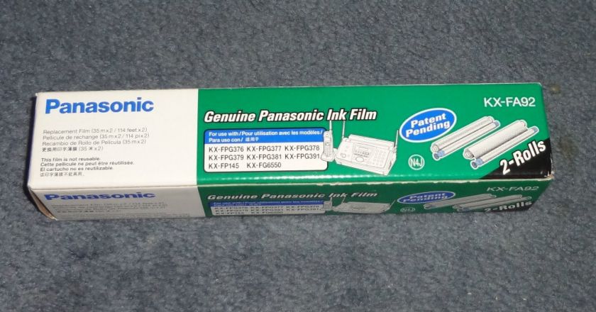 Panasonic KX FA92 Fax Machine Ink Film   1 box of 1 roll New In Box 