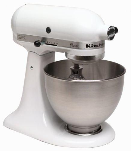 KitchenAid K45SS Classic 250 Watt 4 1/2 Quart Stand Mixer, White