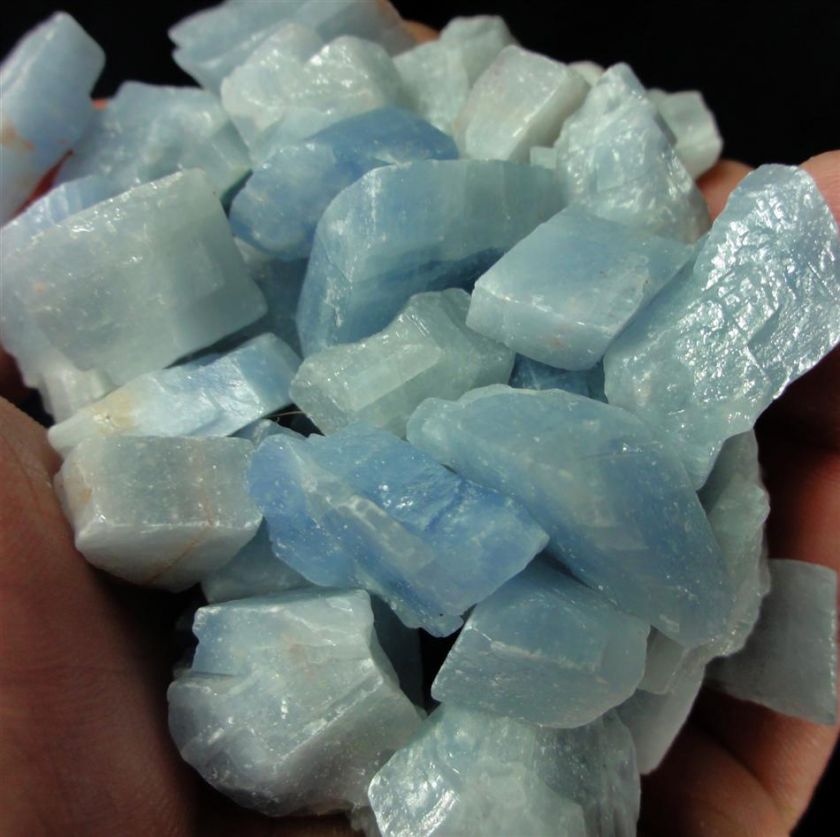 CHOICE 1lb Lot of BLUE CALCITE Crystal Mexico Cabbing Tumbling CM1 33 