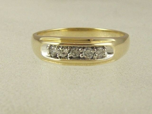 10 KT SOLID YELLOW GOLD MEN 0.25 CARAT DIAMOND NON TRADITIONAL WEDDING 