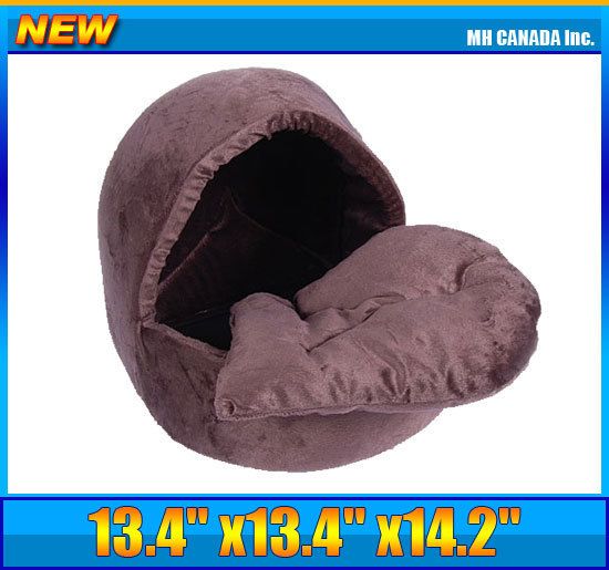 Slumber Dog Cat Pet Bed House w/ Removable Mat Half covered Bed Soft 