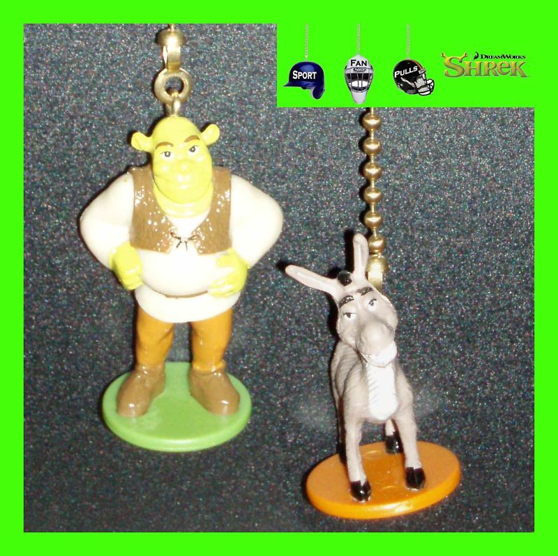 DREAMWORKS SHREK & DONKEY FIGURES CEILING FAN PULLS  