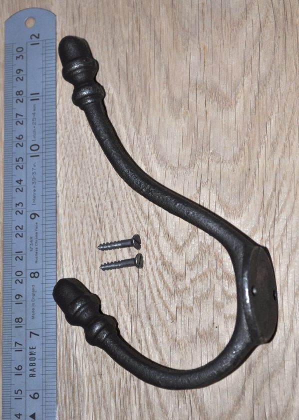 CAST IRON ACORN COAT & HAT HOOK ANTIQUE IRON 7 Antique Repro  