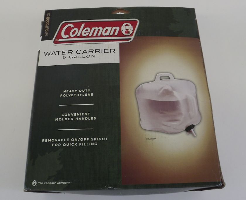 New Coleman Heavy Duty Camping 5 Gallon Water Carrier Jug Polyethylene 