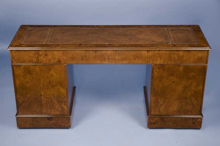   Style English Furniture Elm Leather Top Credenza Computer Desk  