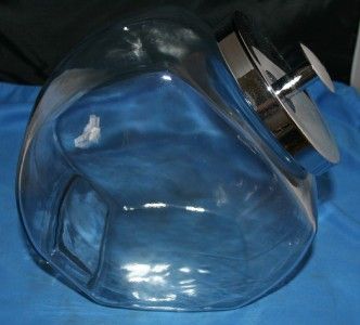 Glassware Counter Candy Cookie Jar Kitchenware S.S. Lid  