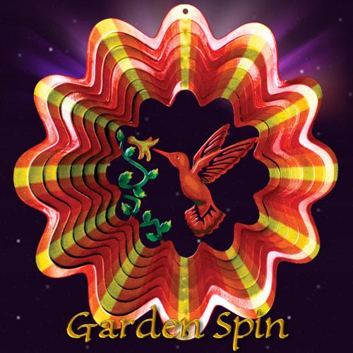 Hummingbird Designer Metal Wind Spinner SEE VIDEO  