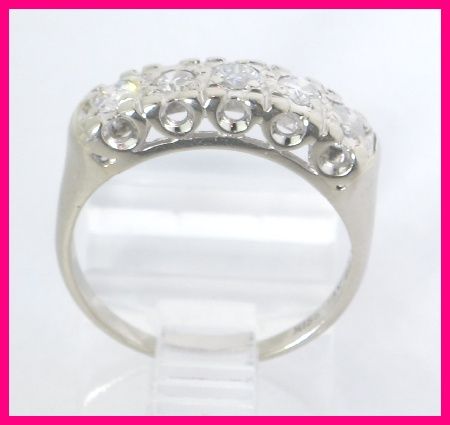 14kwg Antique Round Diamond Anniversary Band Ring .40ct  