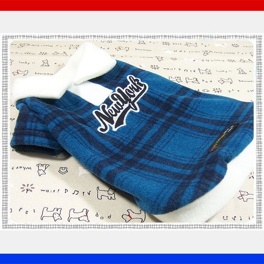 Small Dog Clothing Check Pattern Winter Polo shirts,997  