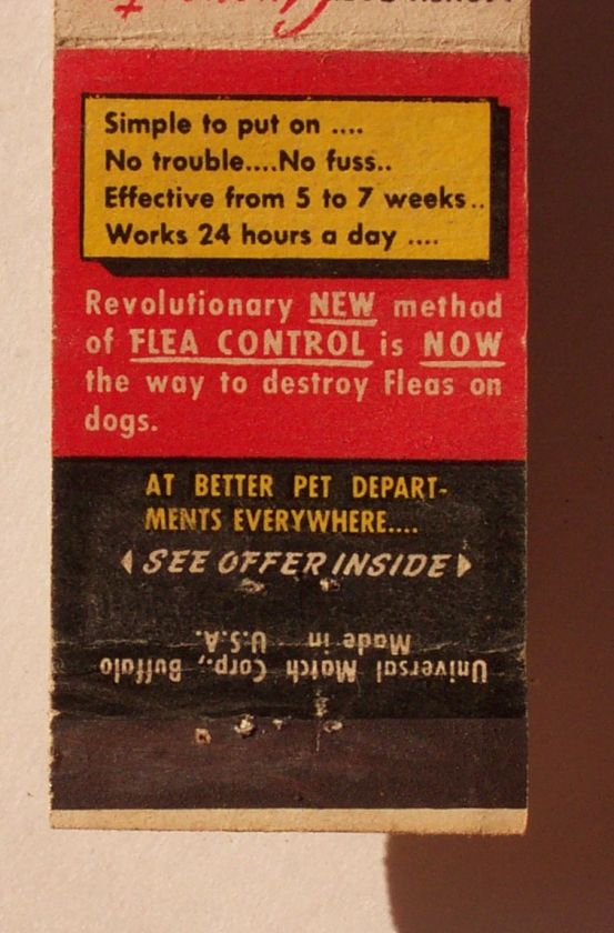 1940s Matchbook Dog Ace Flea Collar Offer Rochester NY  