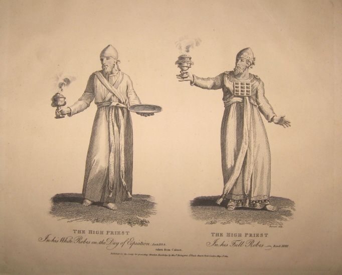 Jewish High Priests & Ceremonial Robes 1818 Bible Print  