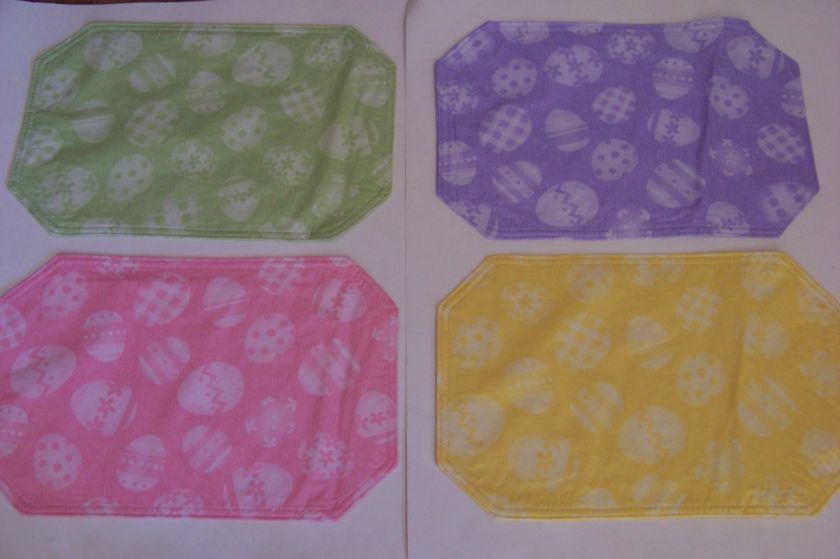 EASTER Eggs Vinyl Placemats Pink Blue Yellow Lavender  