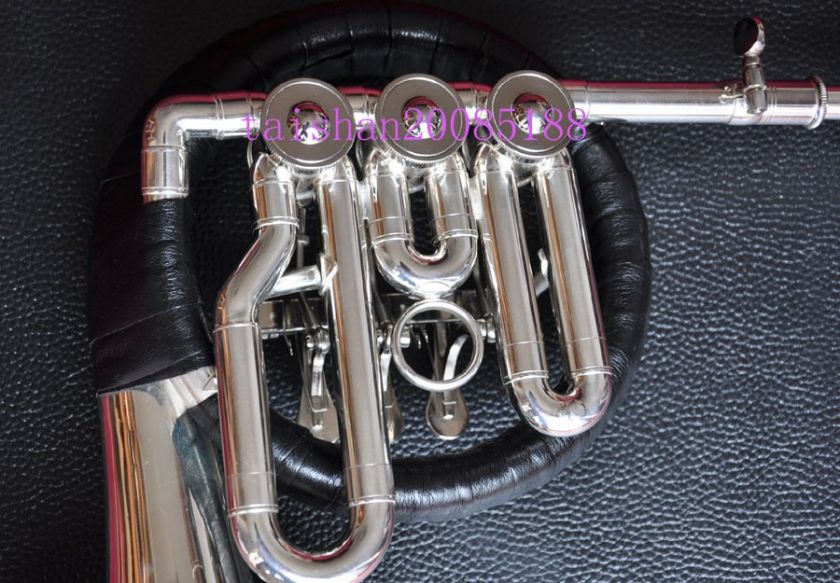   silver nickel Bb tone Post Horn ( piccolo french) with case  