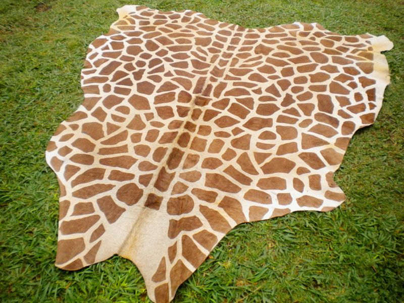 GIRAFFE Print/Printed COWHIDE SKIN Rug COW HIDE GIRAFFE DC3236  