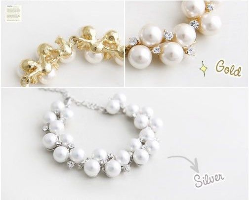   Gold Premier Design Pearl Beads balls Long Chain Bracelets NEW  