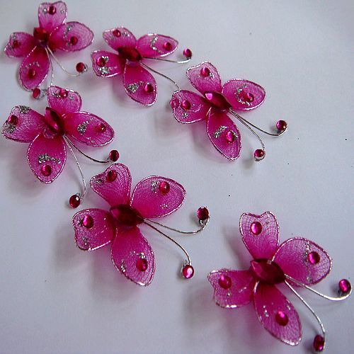 50pcs Hot Pink Butterfly Wedding /Home /nursery/ Decorations 2.5CM 