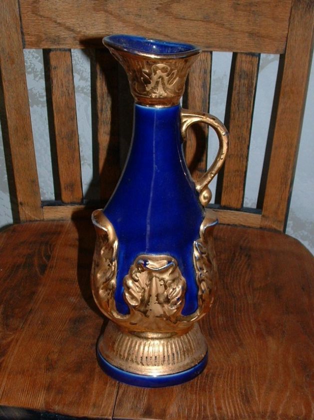 JIM BEAM WHISKEY DECANTER CREATION OF JAMES B BEAM COBALT BLUE CHINA 