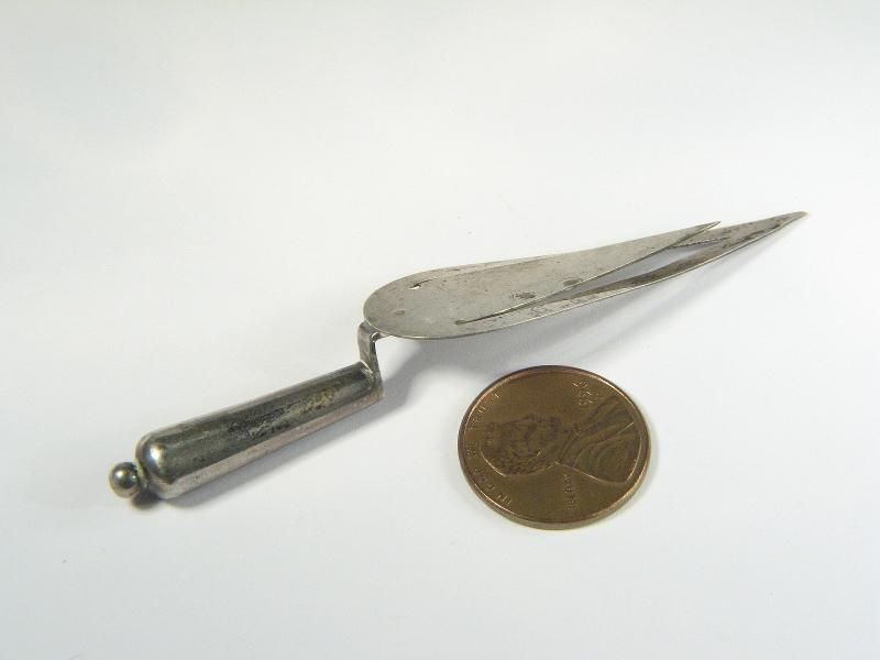 ANTIQUE ENGLISH SILVER TROWEL SHAPE BOOK MARK LETTER OPENER c1912 