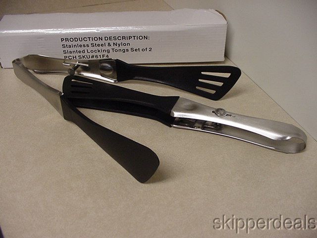 STAINLESS STEEL & NYLON SLANTED LOCKING TONGS  